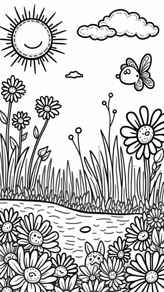 preschool garden coloring pages